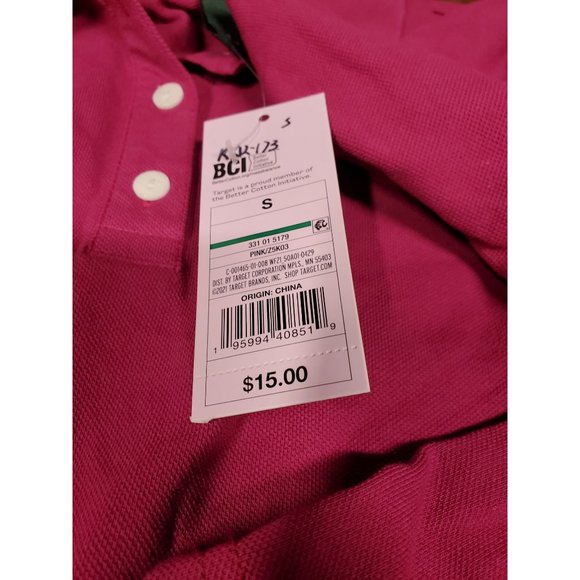 Womens Short Sleeve Boxy Cropped Polo T Shirt Wild Fable Magenta S - Picture 6 of 8